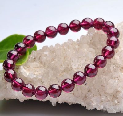 供应精品AAA纯天然巴西紫牙乌紫石榴石圆珠手链——实拍301101