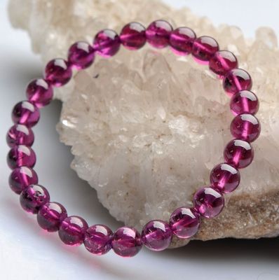 精品AAA纯天然巴西紫牙乌石榴石圆珠手链