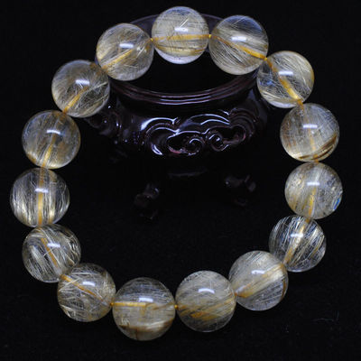 纯天然金发顺发水晶圆珠手链 东海县盛饰珠宝产品介绍